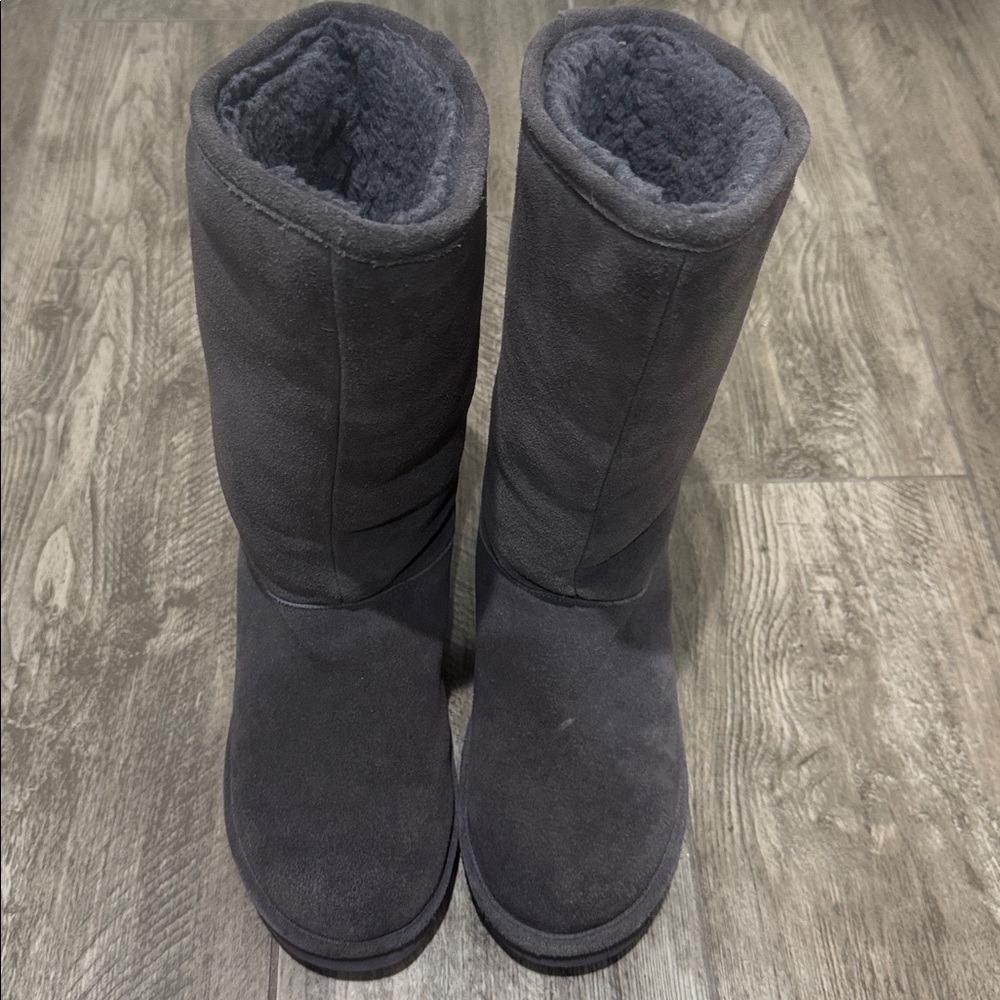 BearPaw Phylly Lace Charcoal Suede Winter Boots - Picture 4 of 9